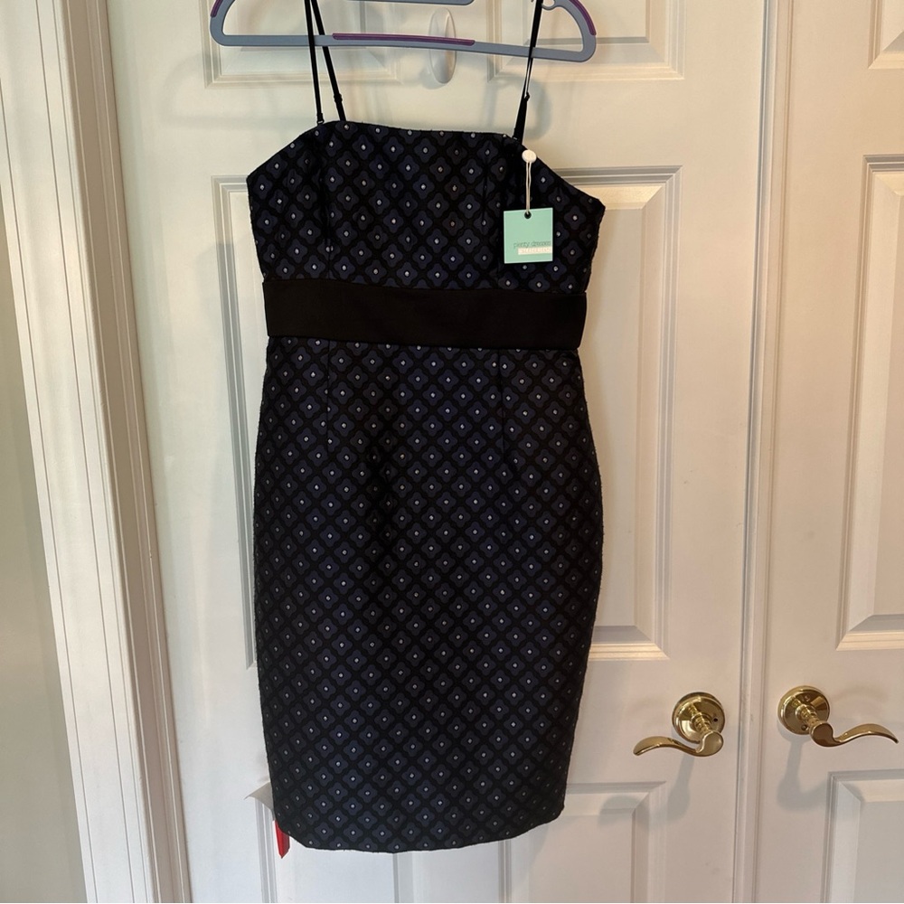 Tracy Reese Strapless Black and Blue Dress